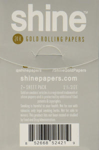 Shine 1 1/4" Size 2 Sheet Pack Gold Rolling Paper